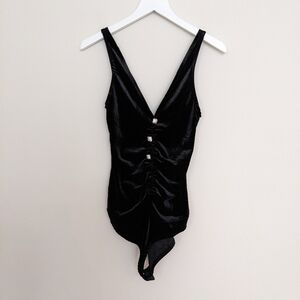 Bershka Velour Bodysuit